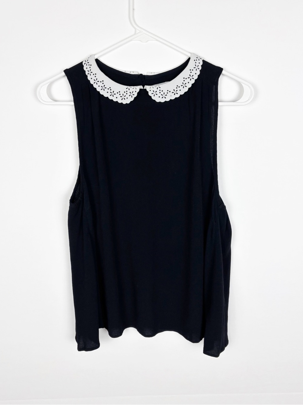 Urban Outfitters Cooperative Satine Swing Blouse Peter Pan Collar Black Medium